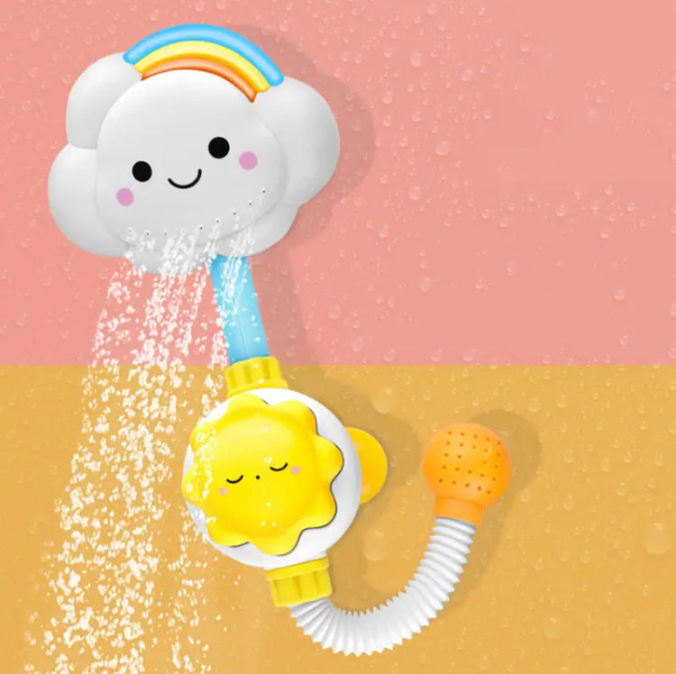 Baby Manual Shower Head Sprayer, Cloud Design Press Type Plastic Shower, Bathroom Children Water Sprinkle Game Toys Baby Manual Shower Head Sprayer, Cloud Design Press Type Plastic Shower, Bathroom Children Water Sprinkle Game Toys